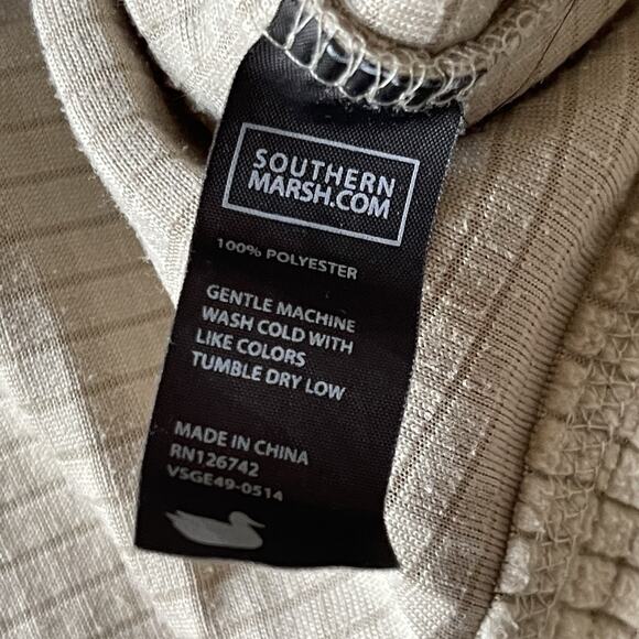 Southern Marsh Fieldtec Waffle Knit Pullover Tan Golf Hiking Outdoor Large - Picture 4 of 7